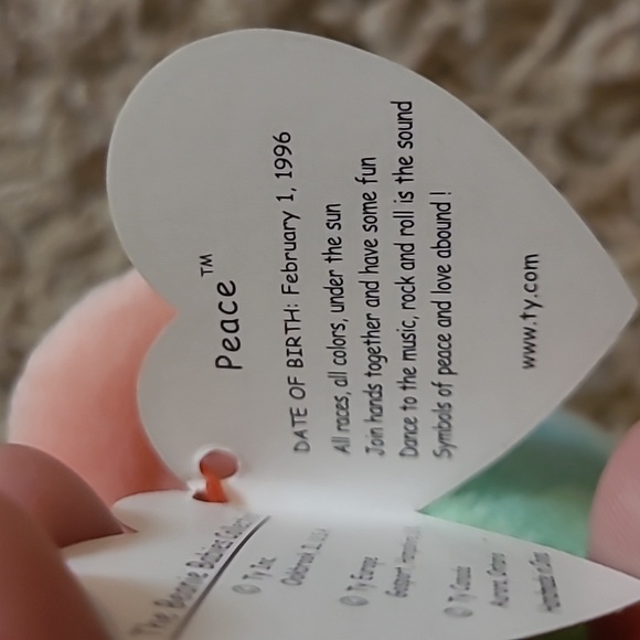 Ty Beanie Babies Peace the Bear Tie Dye Plush 1996 - Picture 3 of 7